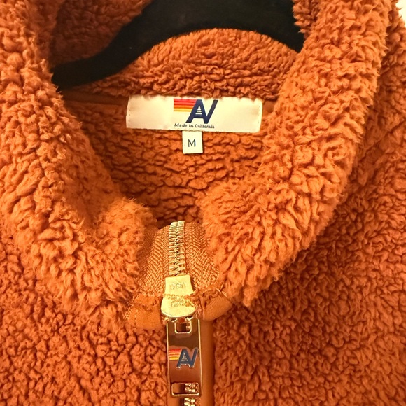 Aviator Nation Teddy Unisex Half Zip - Whiskey - Picture 6 of 7